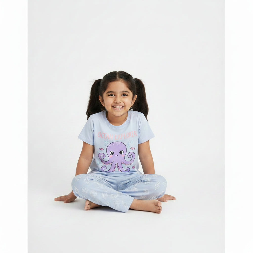 Unicorn Glitter Grey Pyjama Set
