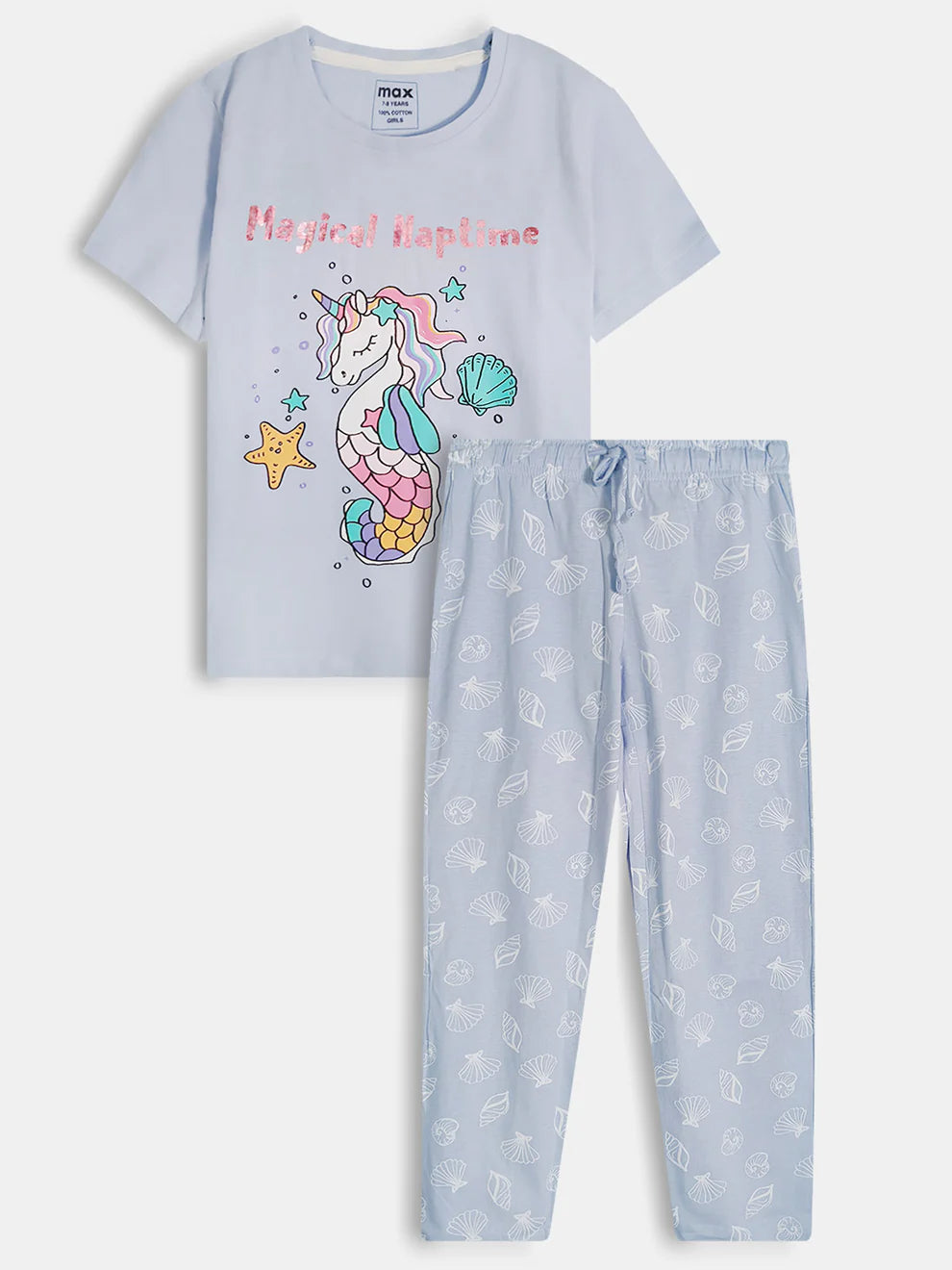Unicorn Glitter Grey Pyjama Set