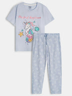 Unicorn Glitter Grey Pyjama Set