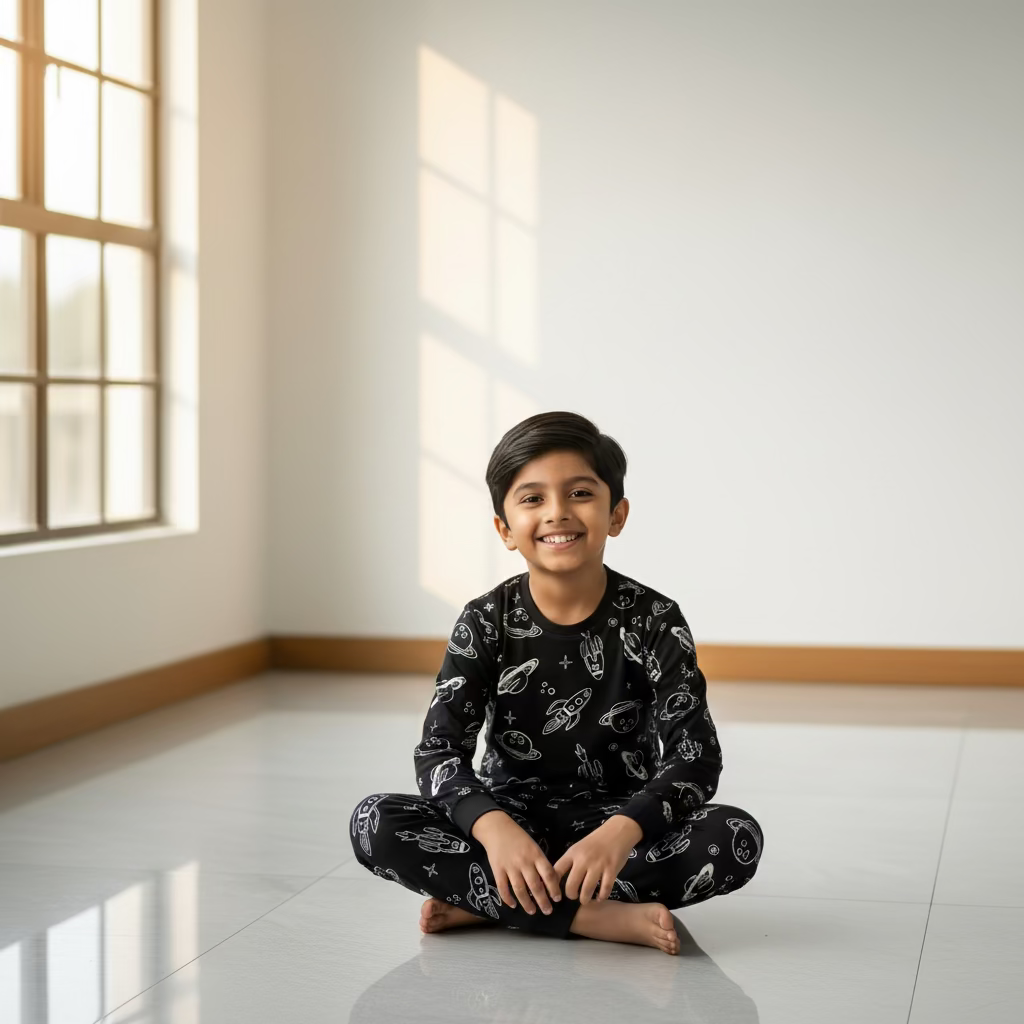 Space Black Boys Pyjama Set