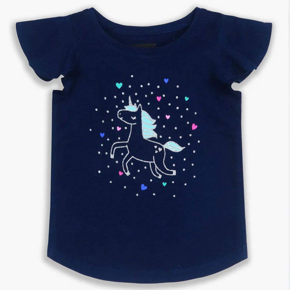 Soft Cotton Navy Blue Glitter Top