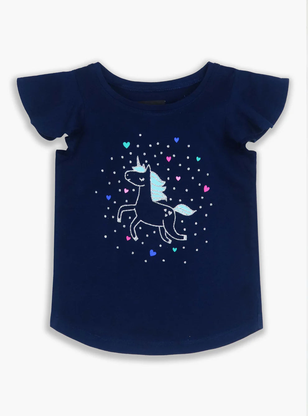 Soft Cotton Navy Blue Glitter Top