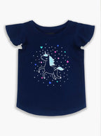 Soft Cotton Navy Blue Glitter Top