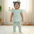 Green Strawberry Frill Co-ord Set