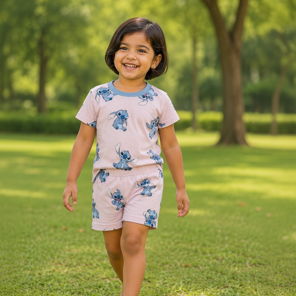 Pink and Blue Stitch Unisex Co-ord Set