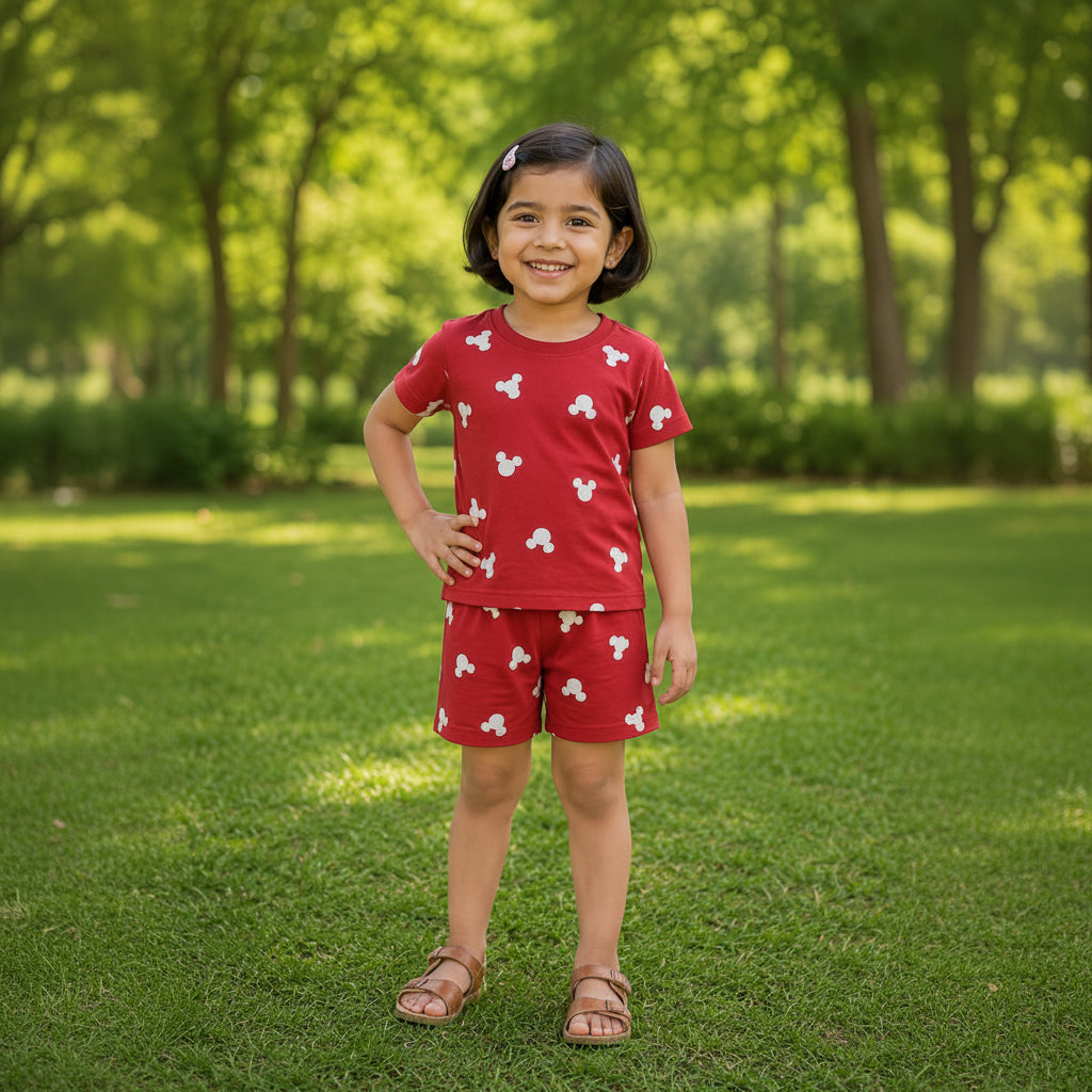 Red Mickey Mouse Unisex Co-ord Set