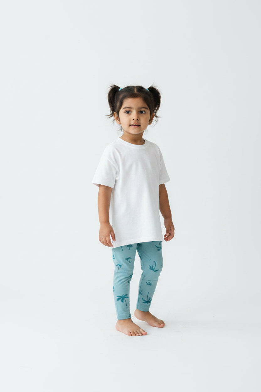 Green tree leggings