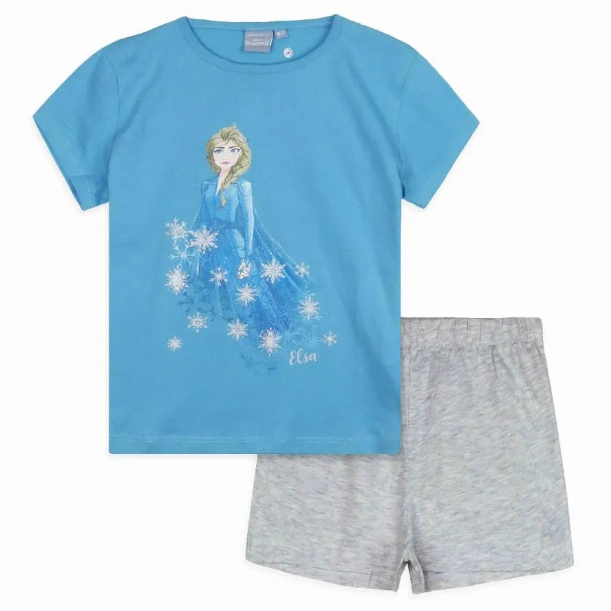 Elsa Blue Cotton Shorts Set